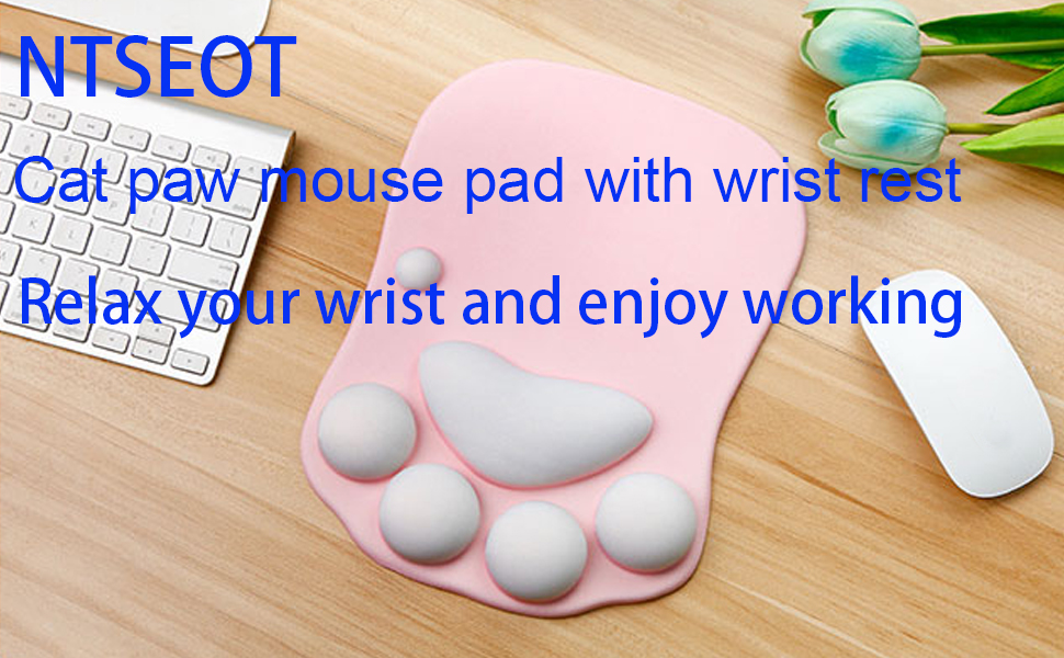 Cat Paw Mouse Pad with Wrist Support Soft Gel Wrist Rest