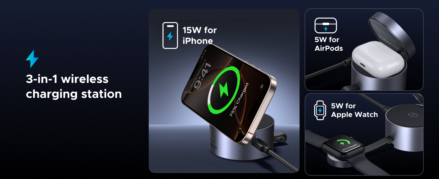 3-in-1 wireless charging station