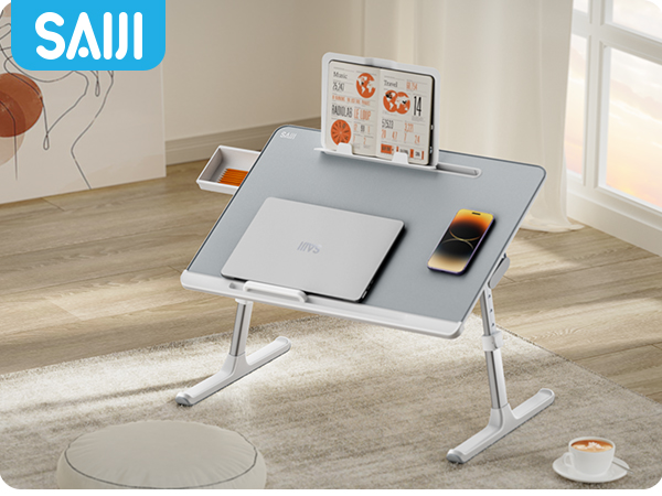 【色:グレー_サイズ:60*45cm】SAIJI ラップデスク 折りたたみテーブ 色:グレー_サイズ:60*45cm】SAIJI ラップデスク 折りたたみ