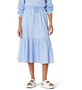 Amazon Essentials Women's Fit-and-Flare Cotton Sateen Tiered Midi Skirt (Top Sold Seperately)