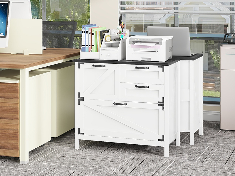 Lateral File with 4 Drawers Farmhouse File