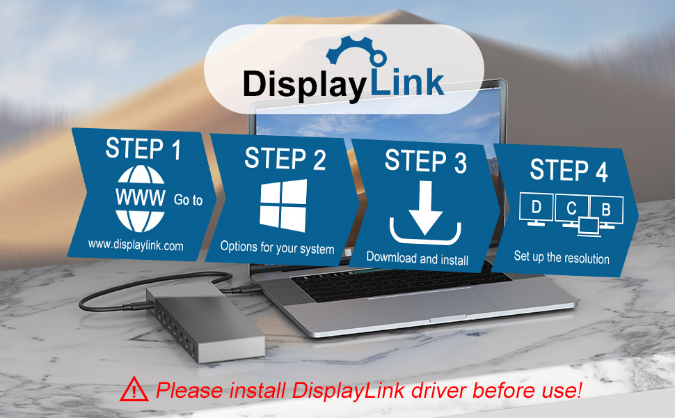 USBC USBHub Dockingstation DreifachHDMI USB3.0 Universal