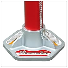 Torin BIG RED Aluminum Jack Stands with Locking Pins: 3 Ton (6,000 lb) Capacity, Red/Silver, 1 Pair