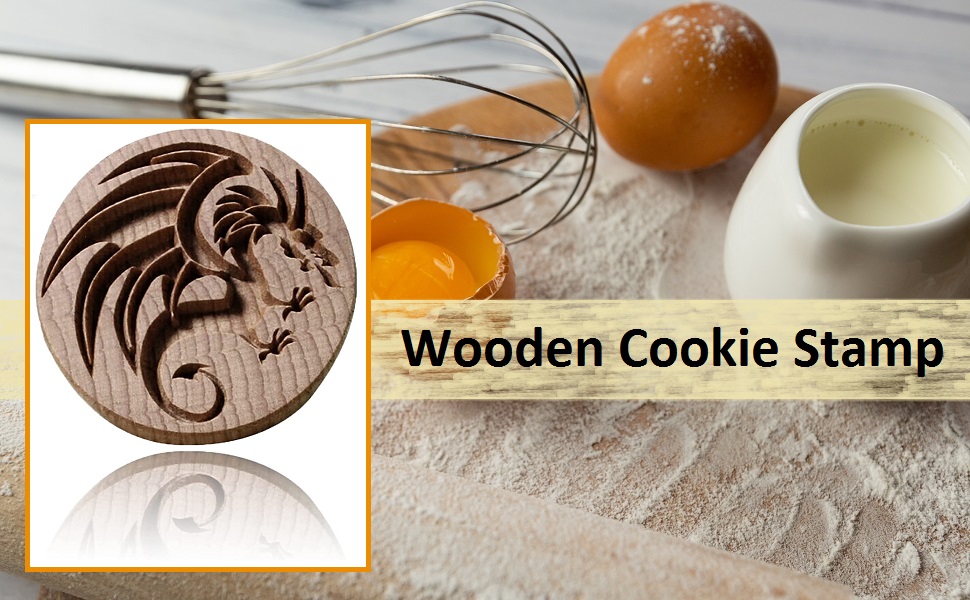 Wooden Cookie Mold Carved Wooden Cookie Stamp Dragon Cookie