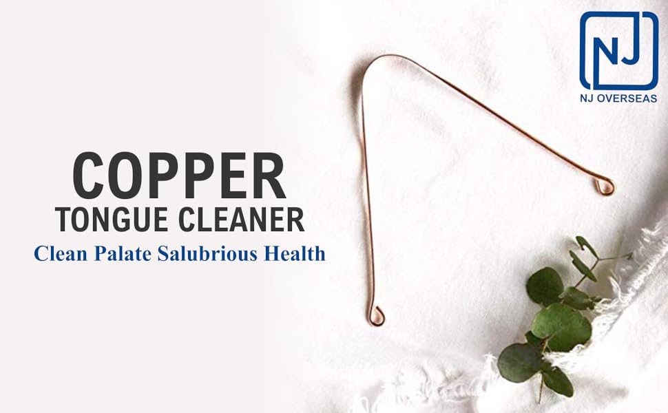 NJ Copper Tongue Cleaner, Ayurvedic Tongue Cleaner made of Pure Copper for Daily Oral Dental