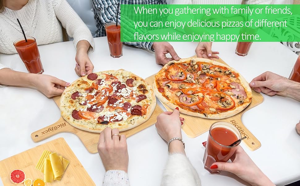 RICOJYCX 4PCS 12inch Bamboo Multilayer Pizza Peel Rack