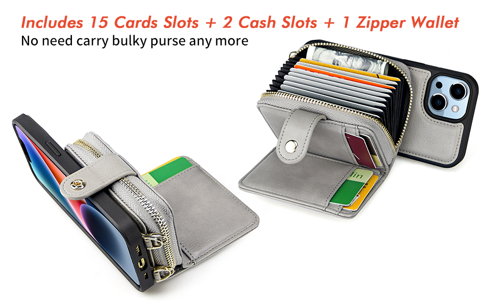 nuoku Designed for iPhone 14 Case Wallet with RFID Blocking Card Holder