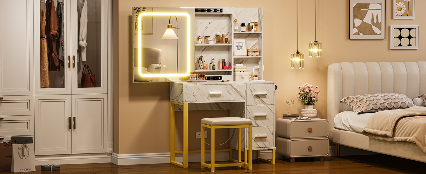 black vanity desk