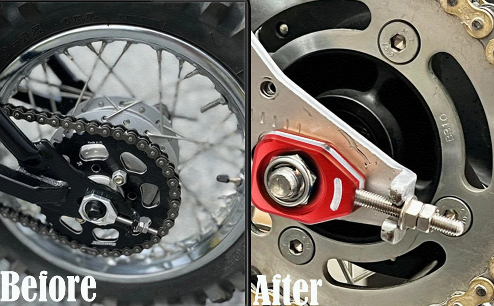 Canitu Red Rear Chain Adjusters,Motorcycle Billet Rear Axle