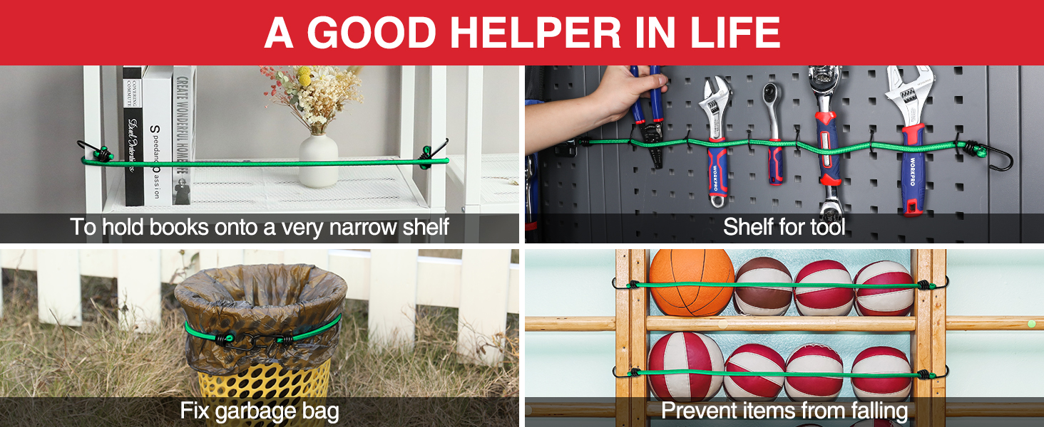 24 Inch Bungee Cord with Hooks