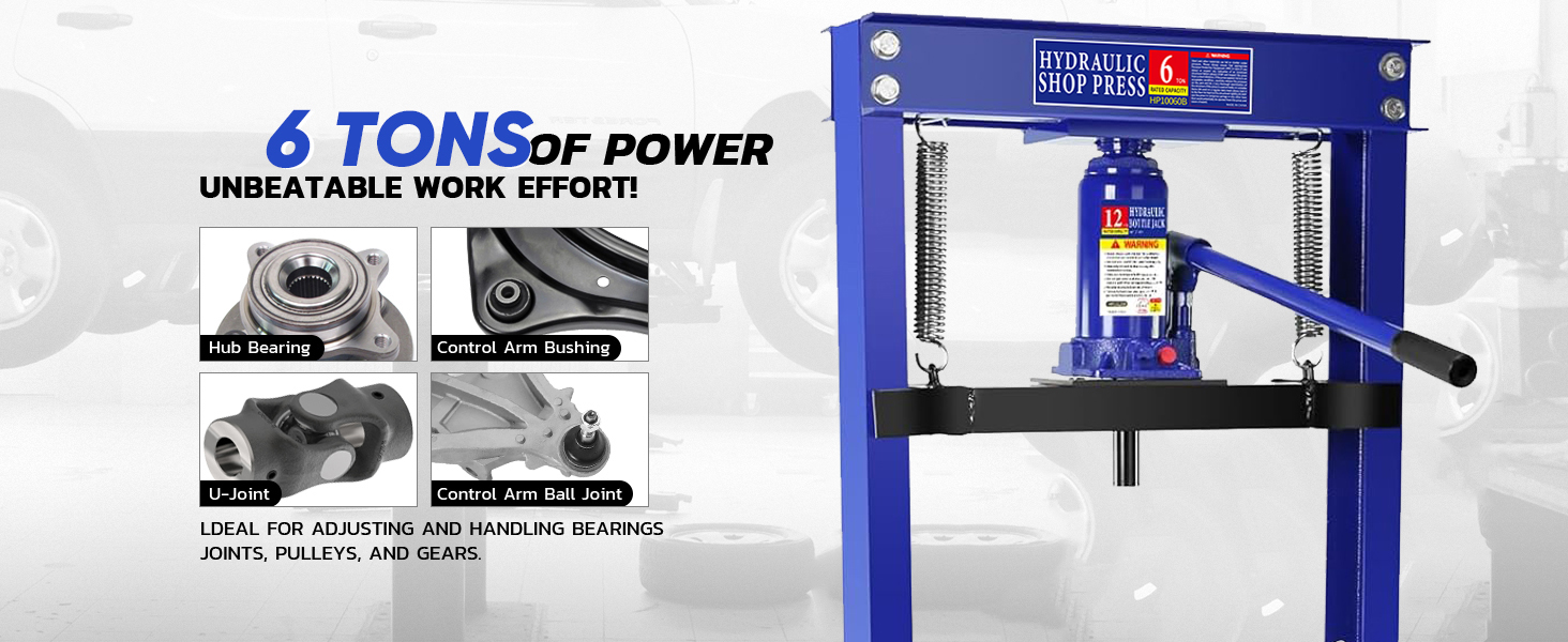 SPOWAY 6 Ton Hydraulic Shop Press, HFrame Floor Mount