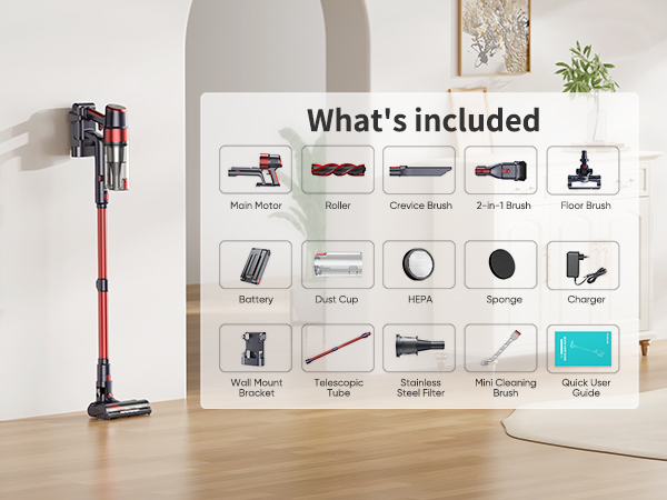 HONITURE S13 Pro Cordless Vacuum Cleaner, 450W 38KPA Vacuum