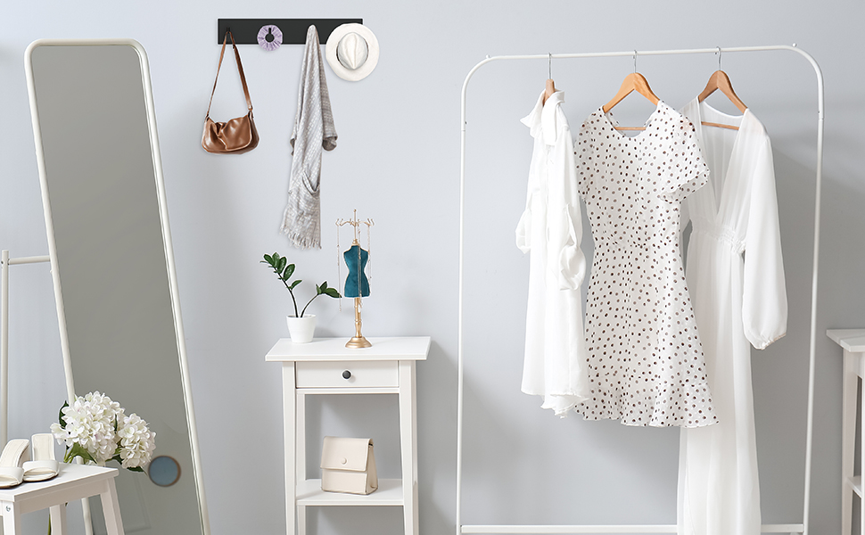 VIS'V Key Holder for Wall, Matte Black Self Adhesive Key Hanger Small