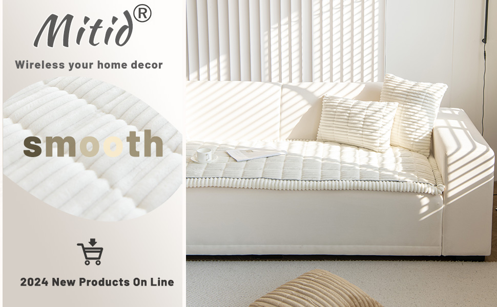 Mitid Sofa Cover Fuzzy Couch Cover for Pet, Couch Cover for