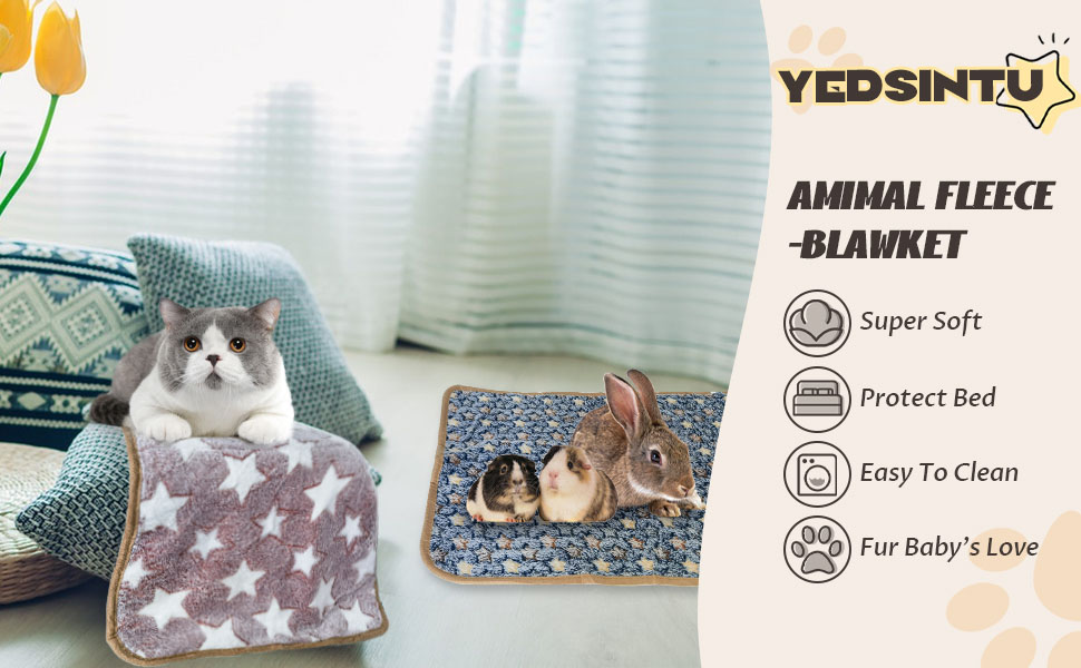 6 Pcs Washable Guinea Pig Blankets Absorbent Small Animal