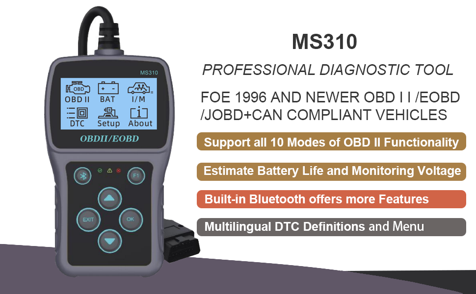 Car OBD2 Diagnostic Tools MS310 Professional Scan Tool for