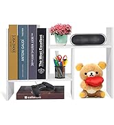 Adjustable Desktop Bookshelf Office Supplies Desk Storage Organizer Display Shelf Rack, Counter T...
