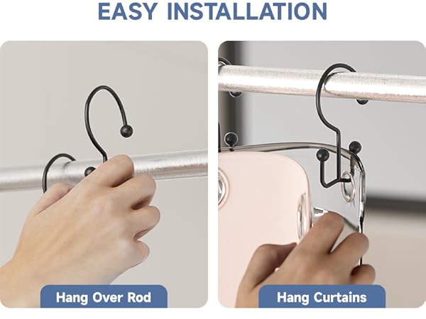 Matte Black Shower Hooks