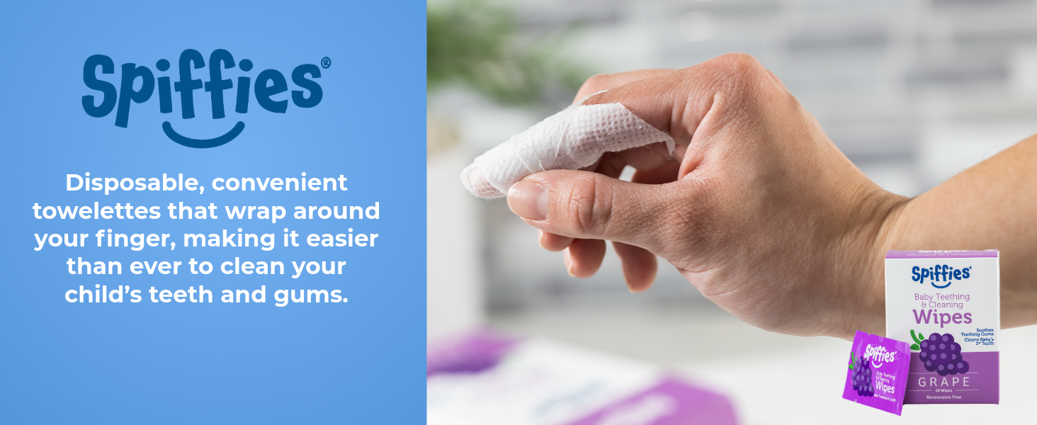 Teething relief wipes soothe sore infant gums