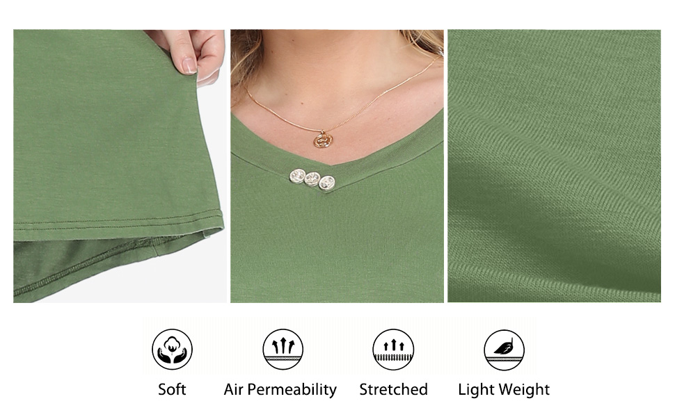 Womens Short Sleeve Plus Size Summer Tops Solid Color Shirts