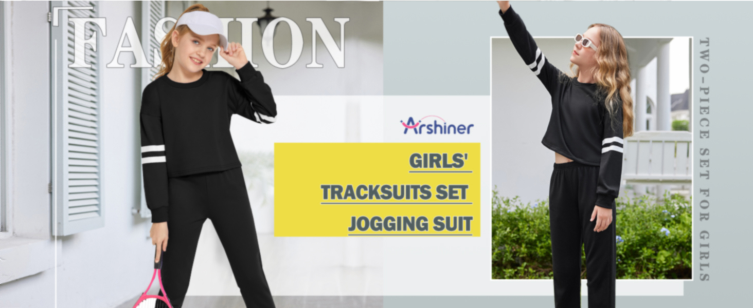 Kids Girls Tracksuit Crop Top and Sports pants Jogging Suit Gifts For Childrens