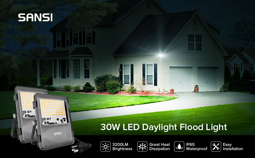 SANSI 30W LED Daylight Flood Light