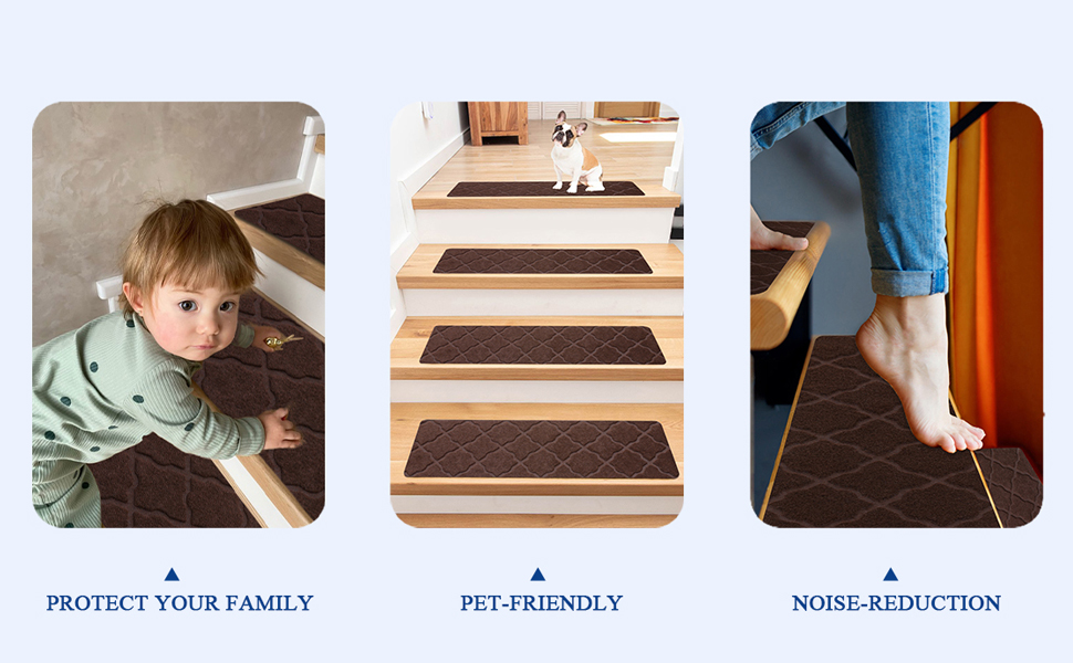 Carpet Stair Treads for Wooden Steps Indoor with Self