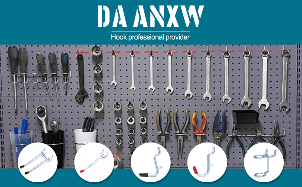 Daanxw 1/4 inch Heavy Duty Pegboard Hooks,Metal Pegboard