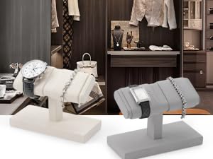 Woodten double watch display stand