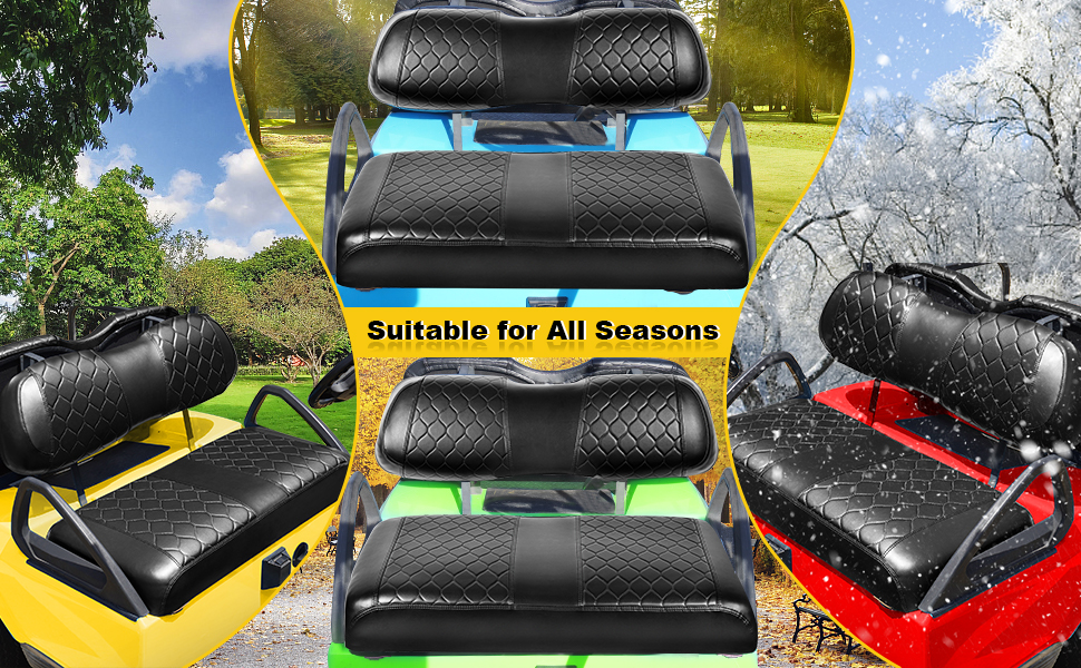 Fancatti Golf Cart Seat Cover Kit for Club Car DS OEM Ordinary Front Cushion, No