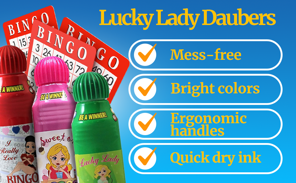 Lucky Lady Bingo Daubers in Bulk, 72pack All Green Bingo Dauber