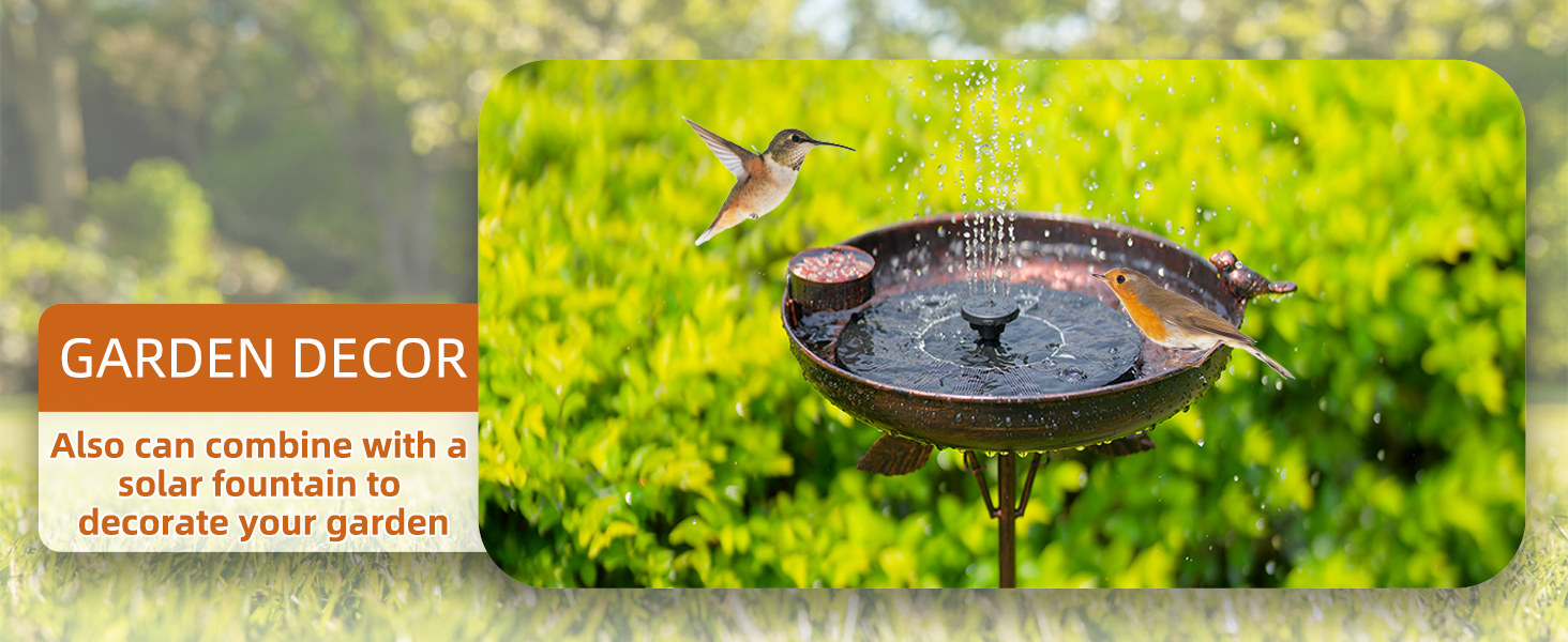 VEWOGARDEN Bird Bath with Metal Stake Metal Bird Baths for Outdoors