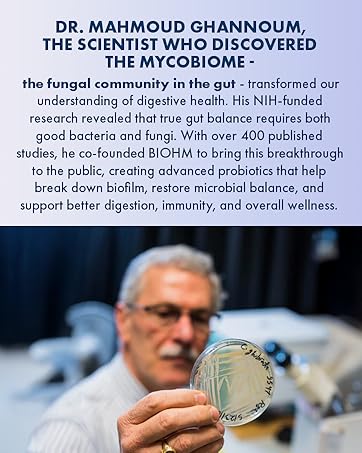 Biohm medical research clinically proven co-founder advanced probiotics microbial digestive