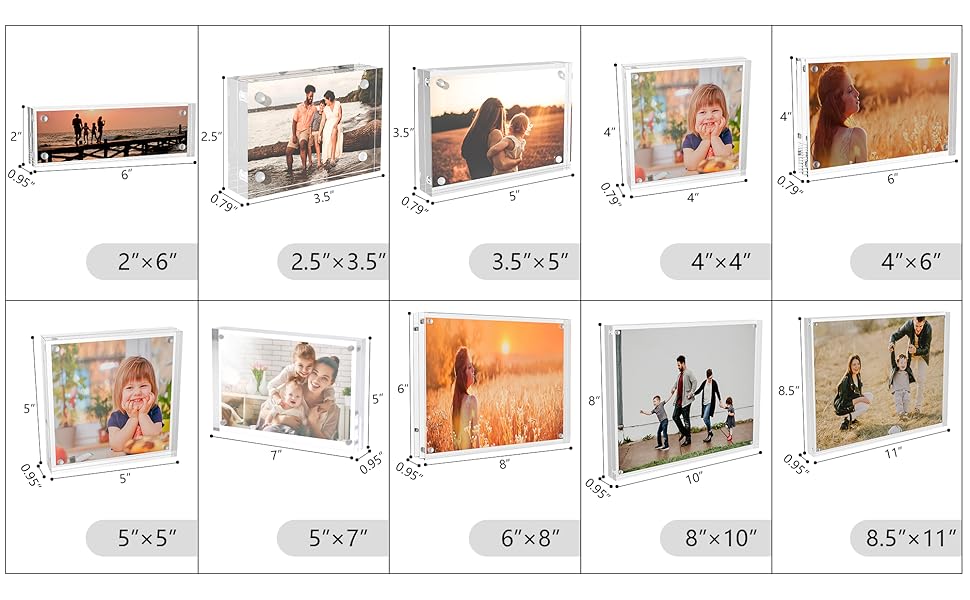 Sezanrpt Clear Booth Photo Frame 5x5, Perspex Square
