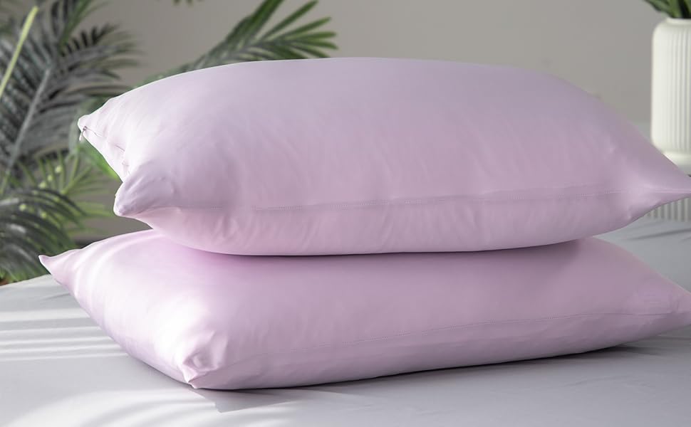 KASENTEX Zipper Pillowcase King Size Set of 2 Soft Hidden