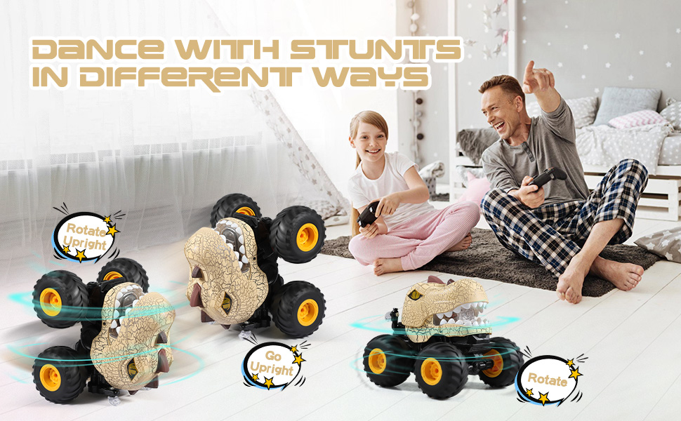 remote control monster trcuk beige dinosaur 03