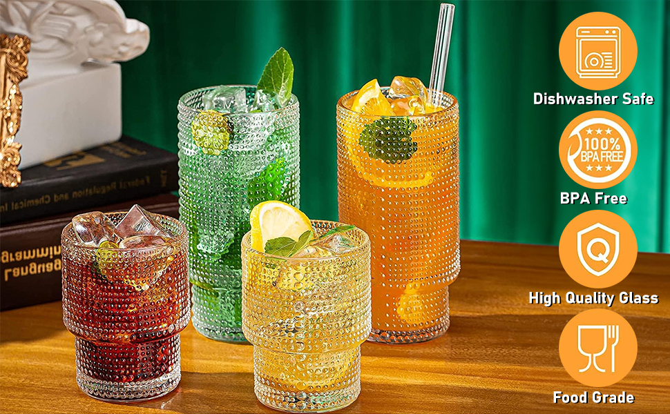cocktail glasses vintage glassware glassware sets ribbed glassware cups set