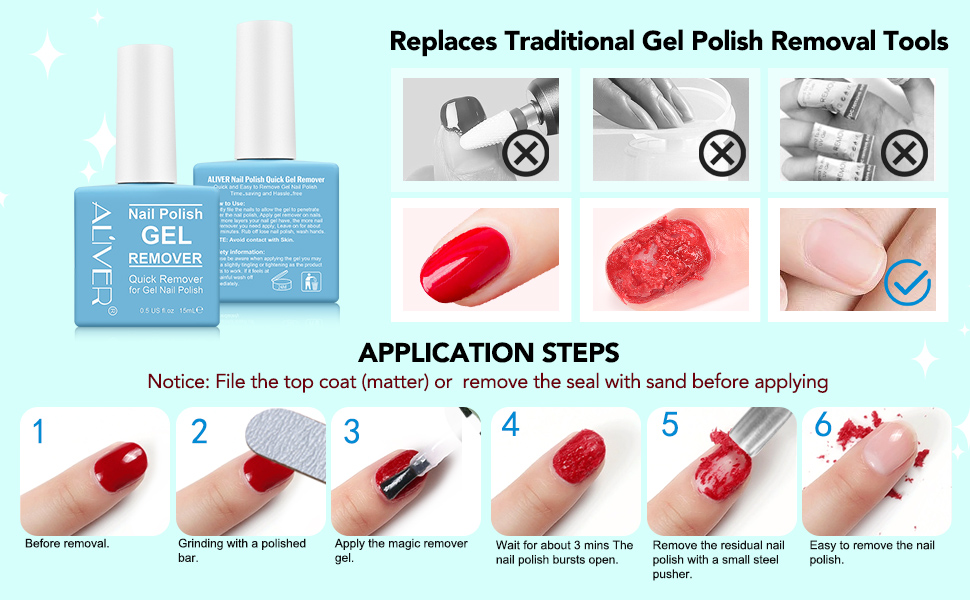 2 Pack Gel Nail Polish Remover, Professional Remove Gel Nail Polish