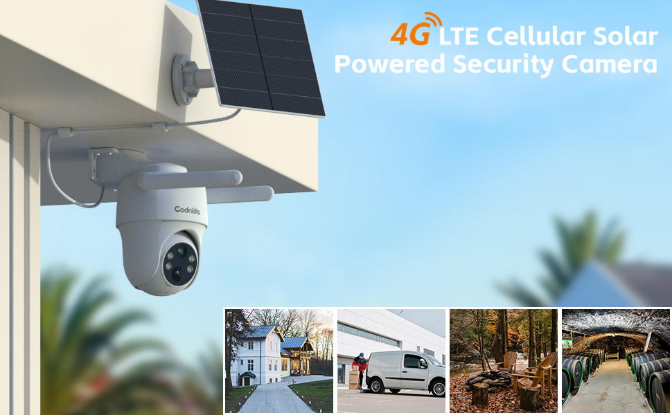 Codnida 4G LTE Cellular Security Camera Wireless Outdoor