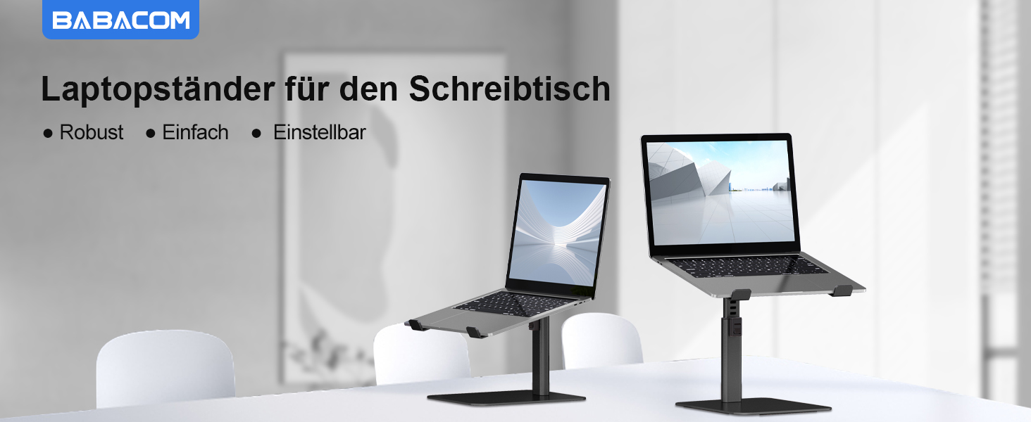 Laptop Ständer, 8 Höhenverstellbar Aluminium Laptop Stand, Ergonomischer Belüfteter