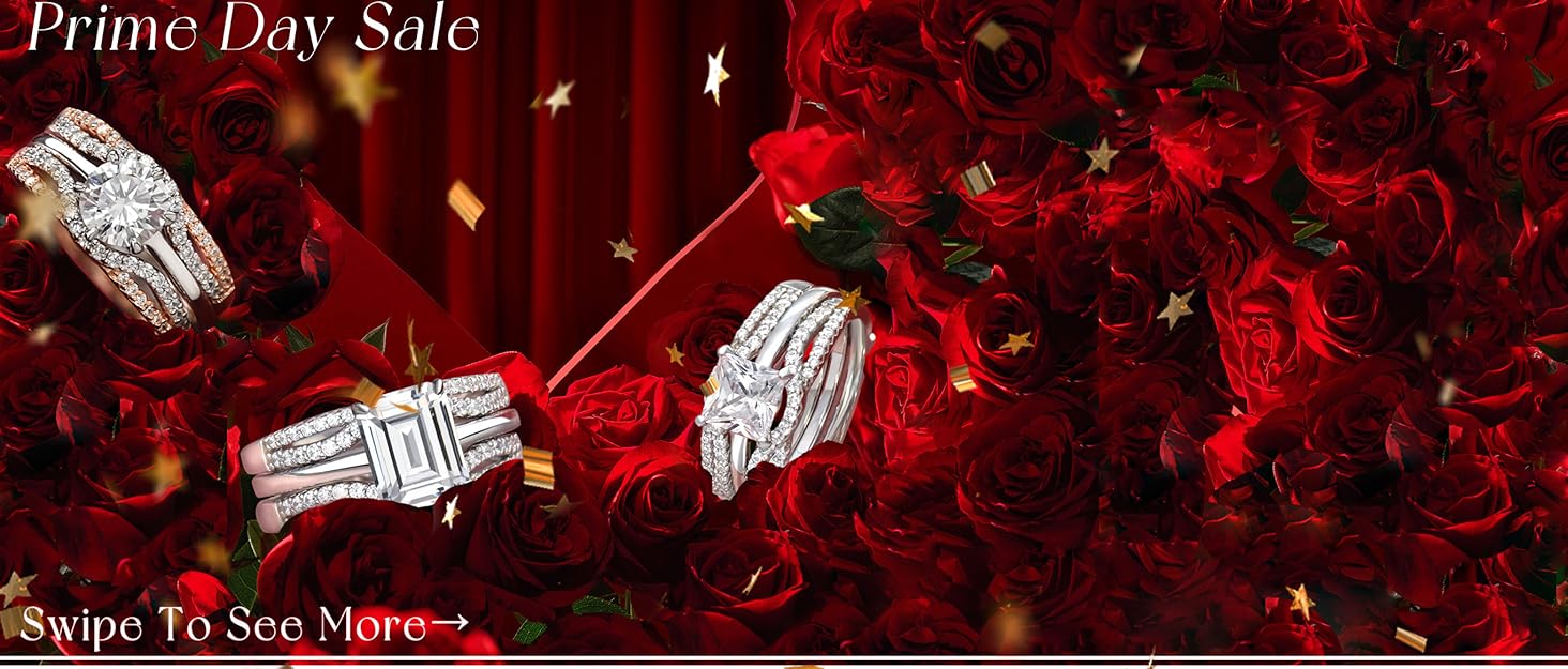 valentines day gifts mother Christmas womens wedding ring sets special silver ring band holiday