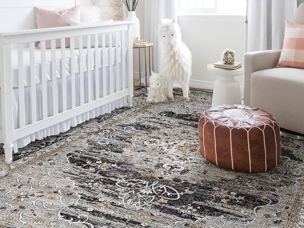 Amazon.com: Puino 9x12 Washable Vintage Rug: Oriental Rugs