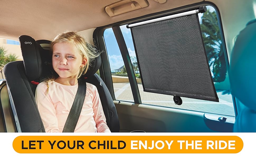 EcoNour Car Side Window Sun Shade (2 Pack) Retractable