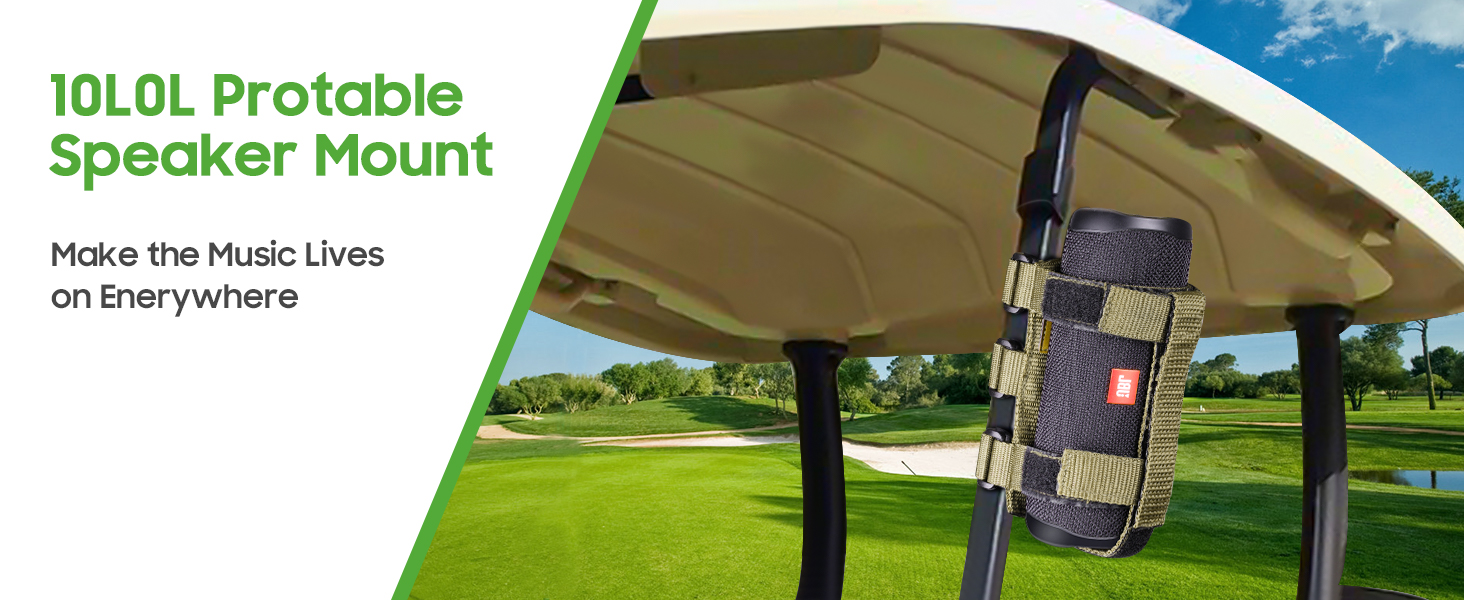 10L0L Golf Cart Portable Speaker Mount with Adjustable