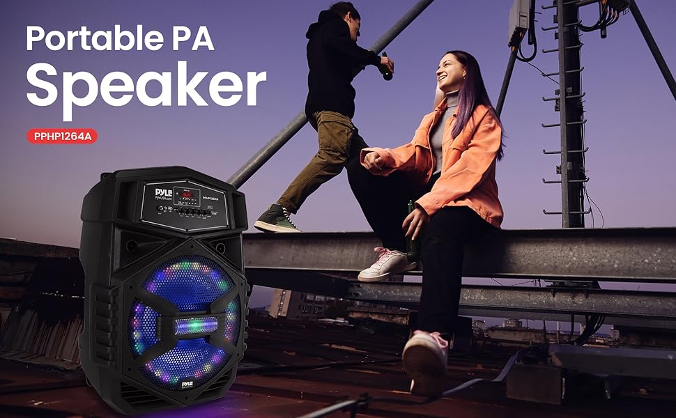 Pyle;Portable;Bluetooth;PA;Speaker;System;1000W;Outdoor;Bluetooth;Speaker;Portable;PA;System;