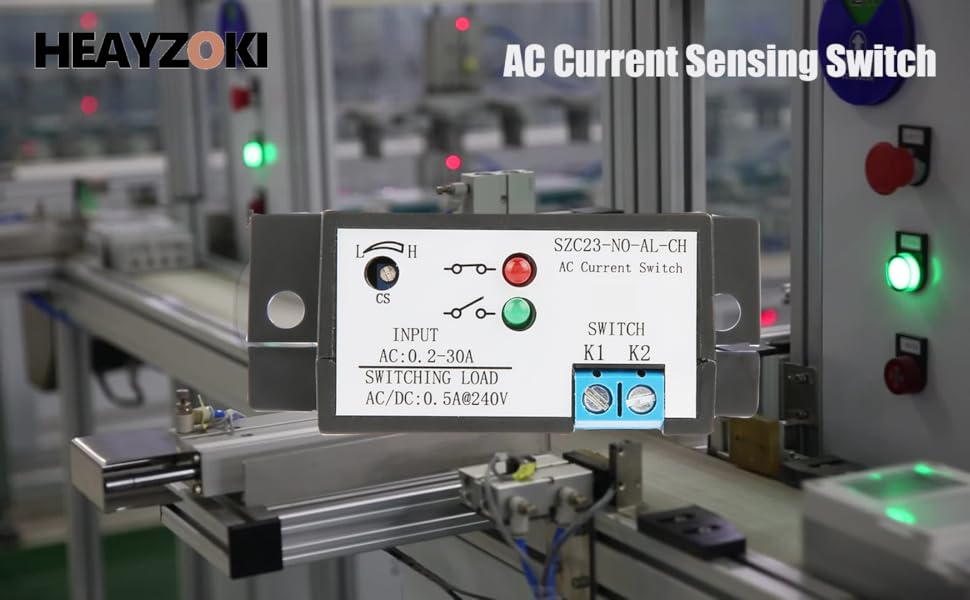 Normally Open Current Sensing Switch Adjustable AC 0.230A SZC23NOAL