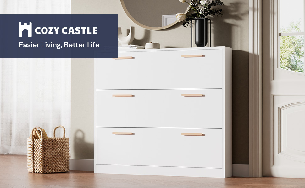 Cozy Castle Narrow Shoe with 3 FILP Drawers