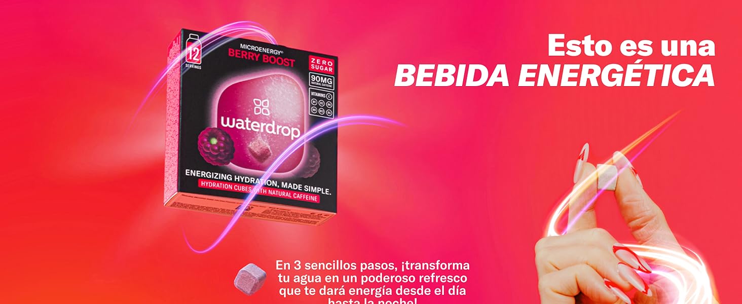 waterdrop bebida energetica energy drink cafeina pura saborizantes para agua