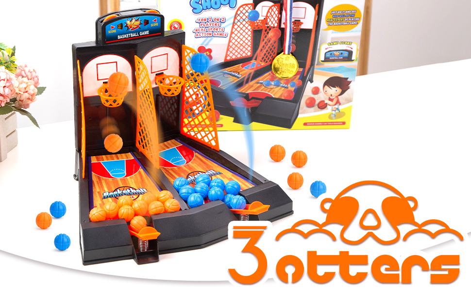 3 otters Basketball Shooting Game, 29PCS Tabletop Mini