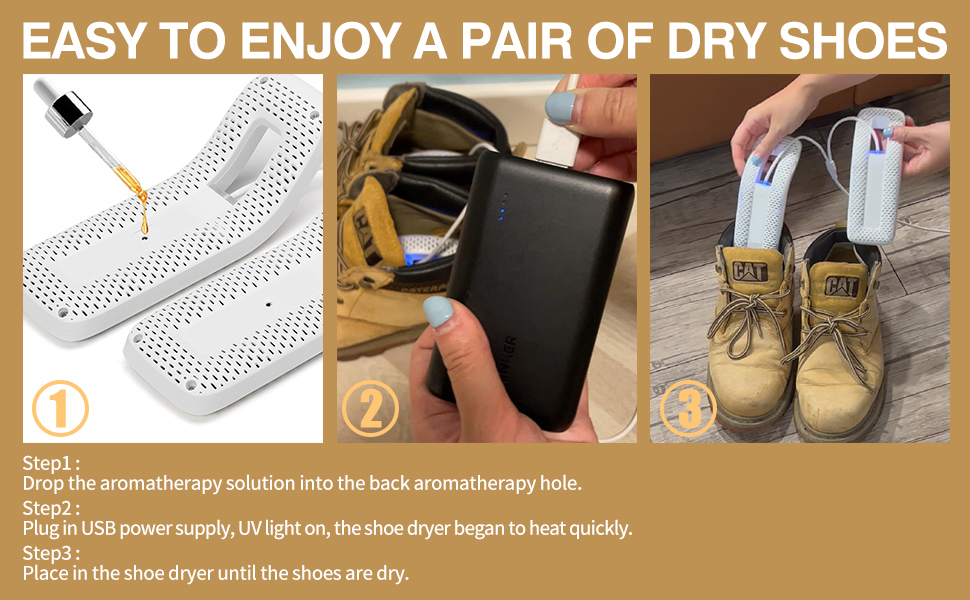 Shoe Dryer, Boot Deodorize Dryer, USB Portable Footwear Dryer for Work